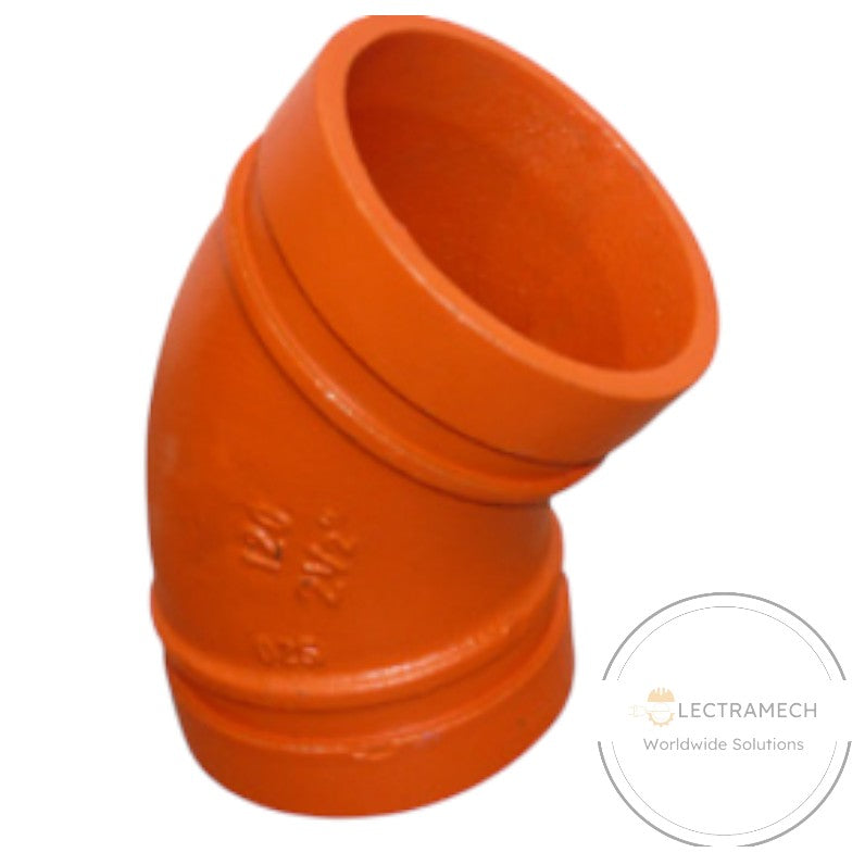 CODO (ELBOW) RANURADO X 45 FIERRO DUCTIL ASTM A536 CERTIFICACION UL/FM MOD. 120 MECH (JINAN MEIDE)