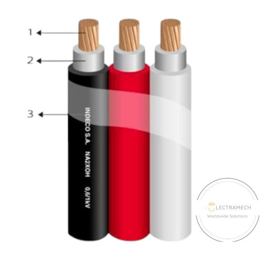 Cable N2XOH doble o triple, 0.6/1kV libre de halógeno, clase 2, x metro lineal - INDECO