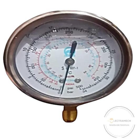 Manometro de alta presion de 68 mm c/glicerina – 1/4″ SAE p/inf 0 – 500psi – ECO